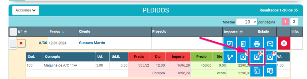 Crear entrega de cuenta desde pedido de ventas en Cloud Gestion Crear entrega de cuenta desde pedido de ventas en Cloud Gestion