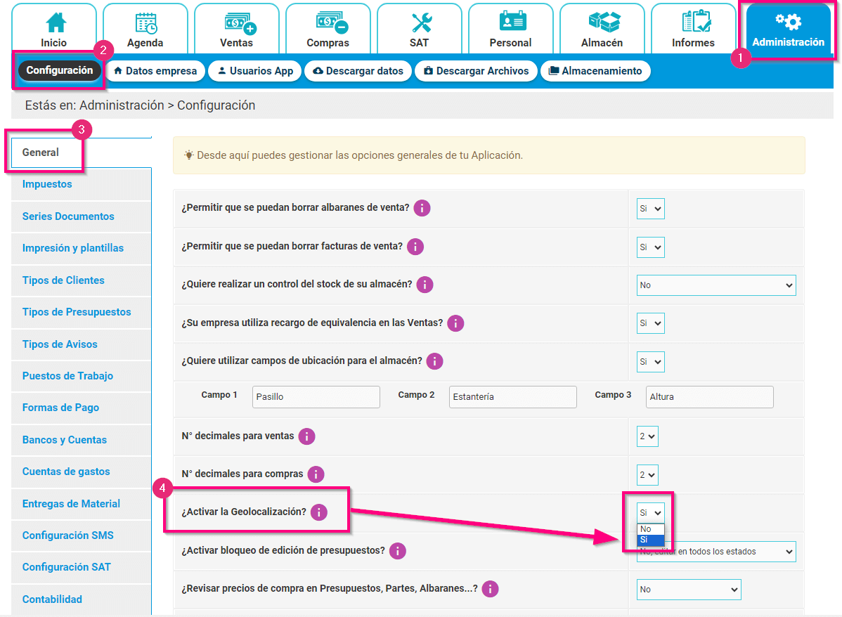 Cómo activar la geolocalización en Cloud Gestion Cómo activar la geolocalización en Cloud Gestion