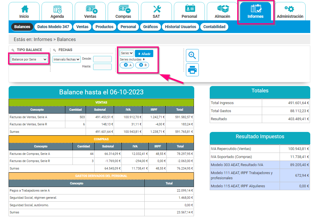 Crear un balance por serie en Cloud Gestion Crear un balance por serie en Cloud Gestion