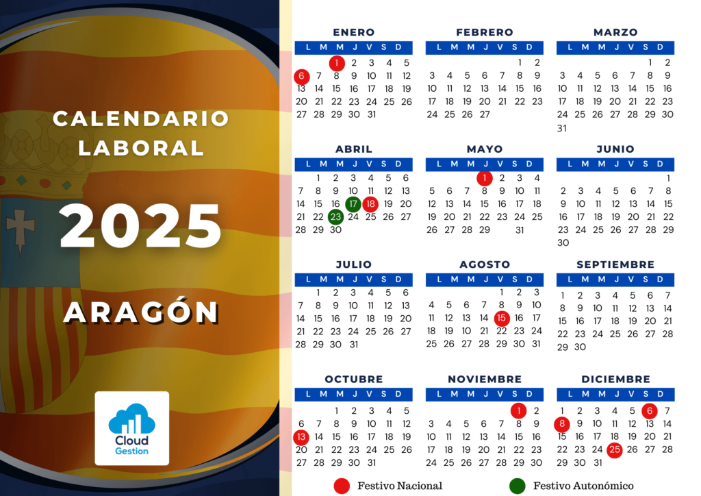 Calendario laboral 2025 en Aragón Calendario laboral 2025 en Aragón