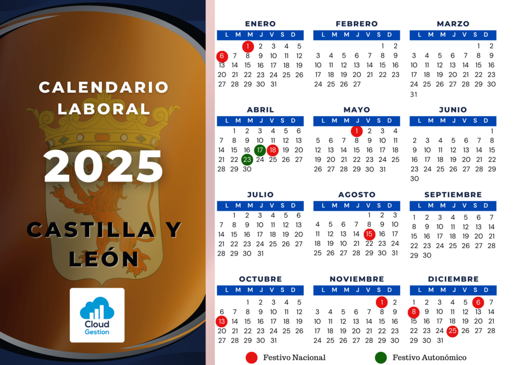 Calendario laboral 2025 de Castilla y León Calendario laboral 2025 de Castilla y León