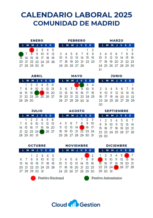 Bilder Von Calendario Laboral Madrid 2025 – SMITBB