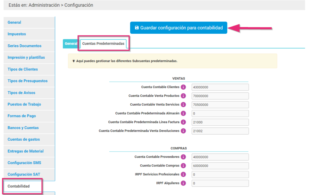 Pasos a seguir para realizar la configuración del módulo de contabilidad Pasos a seguir para realizar la configuración del módulo de contabilidad
