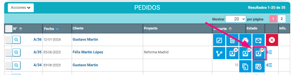 Crear factura proforma desde pedido en Cloud Gestion