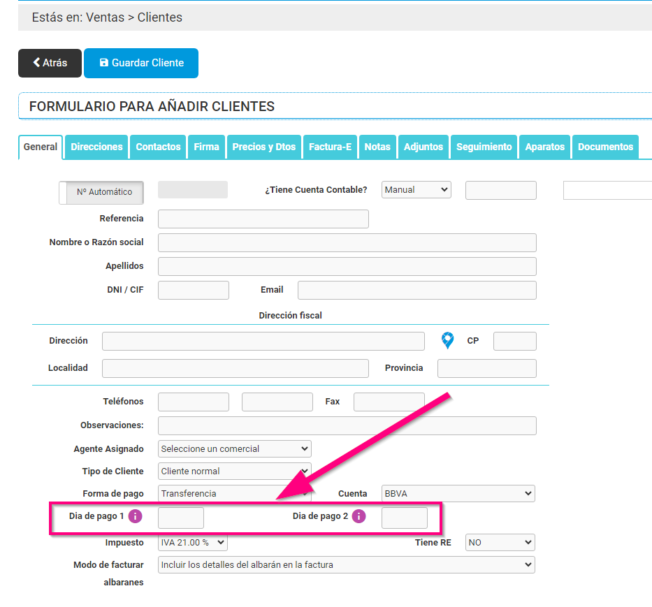 Asignar días de pagos fijos a clientes Asignar días de pagos fijos a clientes
