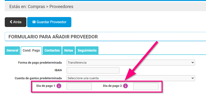 Asignar días de pagos fijos a proveedores Asignar días de pagos fijos a proveedores