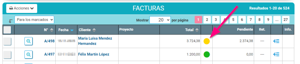 Estado de la factura con la entrega a cuenta liquidada Estado de la factura con la entrega a cuenta liquidada