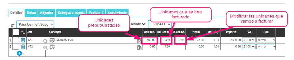 Explicación factura - facturación a origen