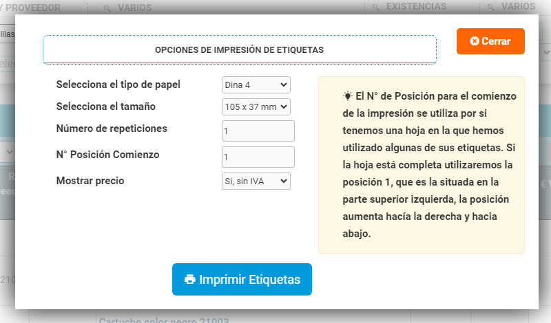 Seleccionar el formato que queremos añadir a las etiquetas. Seleccionar el formato que queremos añadir a las etiquetas.