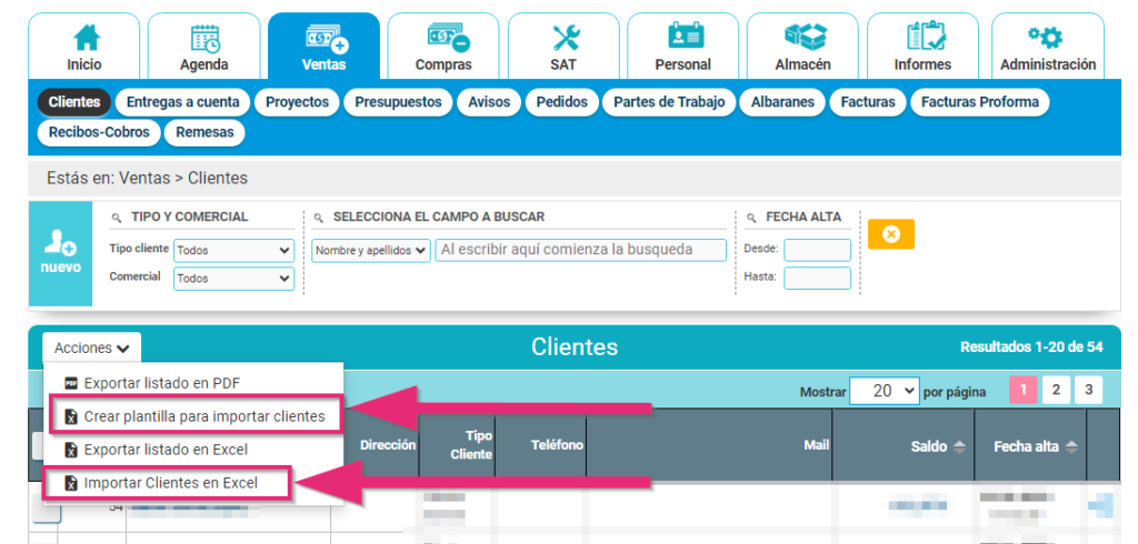 Importación de clientes en Cloud Gestion Importación de clientes en Cloud Gestion