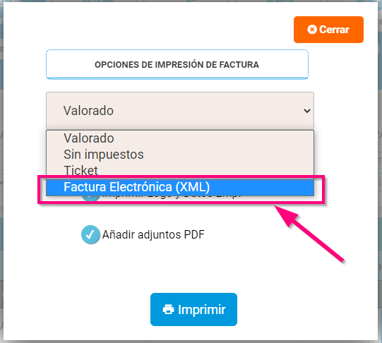 Generar documento para factura electrónica Generar documento para factura electrónica