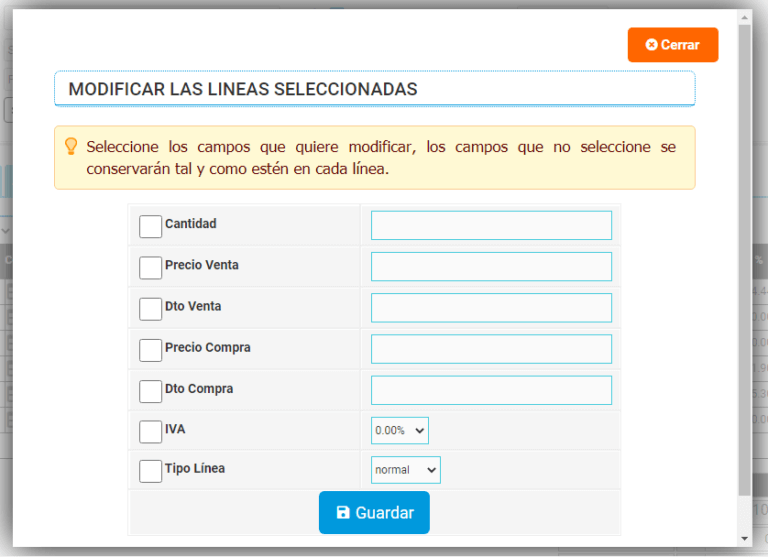 Cómo modificar varias líneas de un documento en bloque Cómo modificar varias líneas de un documento en bloque