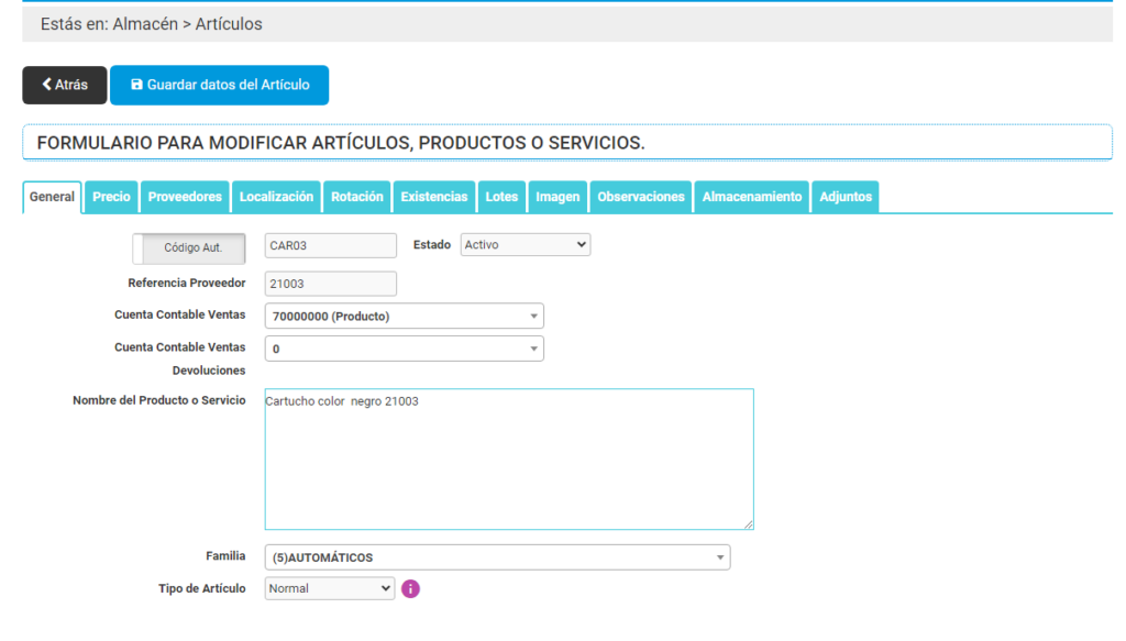 Revisar que todos los datos de los artículos que vamos a imprimir están correctamente Revisar que todos los datos de los artículos que vamos a imprimir están correctamente