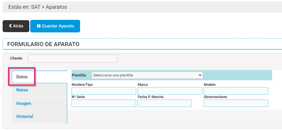 Registrar aparatos SAT en Cloud Gestion - Datos Registrar aparatos SAT en Cloud Gestion - Datos