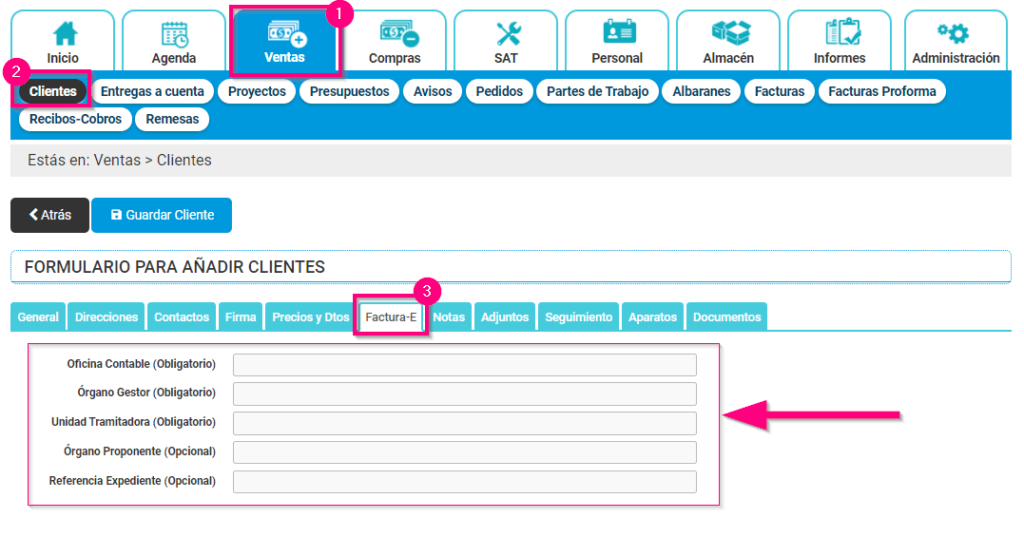 Añadir datos de factura electrónica en ficha del cliente Añadir datos de factura electrónica en ficha del cliente