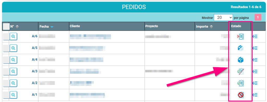 Estados de pedidos de ventas en Cloud Gestion Estados de pedidos de ventas en Cloud Gestion