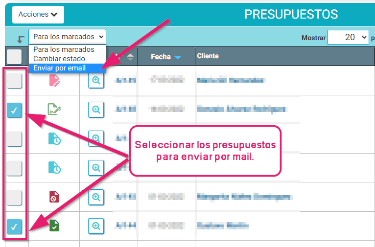 Enviar varios presupuestos a la vez desde Cloud Gestion Enviar varios presupuestos a la vez desde Cloud Gestion